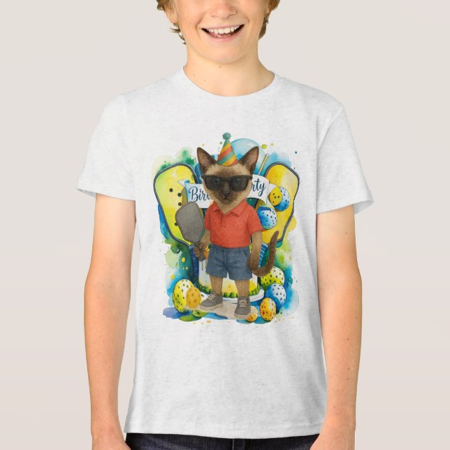 Pickleball Birthday Party Tri-Blend Shirt (Front)