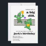 Pickleball Birthday, Pickle Ball Invite, 40th  Invitation<br><div class="desc">Celebrate the pickleball loving birthday baller with this invitation featuring dill pickles playing a round!  Perfect for a decade birthday but also suitable for any age-- can be personalized to fit your needs.</div>