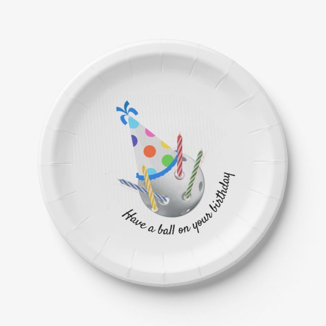 Pickleball birthday plates (Front)