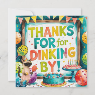 Pickleball birthday thank you card