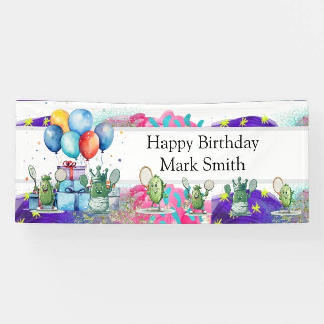 Pickleball Birthday themed  Banner (Horizontal)