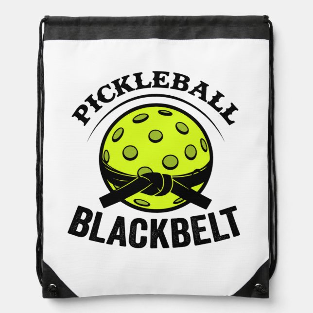 Pickleball Blackbelt – Funny Pickleball Master Drawstring Bag (Front)