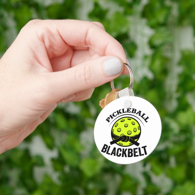 Pickleball Blackbelt – Funny Pickleball Master Keychain (Hand)