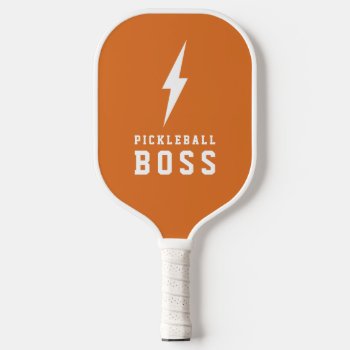 Pickleball Boss Lightning Bolt Custom Color   Pickleball Paddle by Orabella at Zazzle