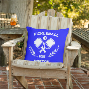 Pickleball Boston 2025 Custom Blue Patio  Outdoor Pillow