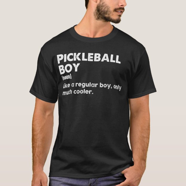 Pickleball Boy Funny Dictionary Definition T-Shirt (Front)