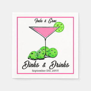 Pickleball Bridal Shower Dinks & Drinks Cosmo Napkins