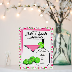 Pickleball Bridal Shower Dinks & Drinks Party Foam Board
