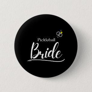 Pickleball Bride Tee -couple Dating Wedding Pickle Button
