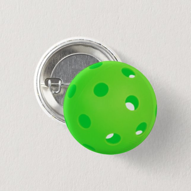 Pickleball Bright Green Pickleball Ball Accessory Button (Front & Back)
