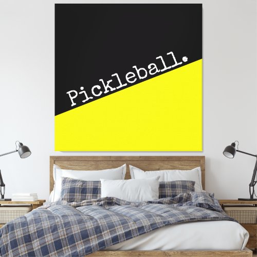 PICKLEBALL Bright Yellow Black Color Block Wedges Canvas Print