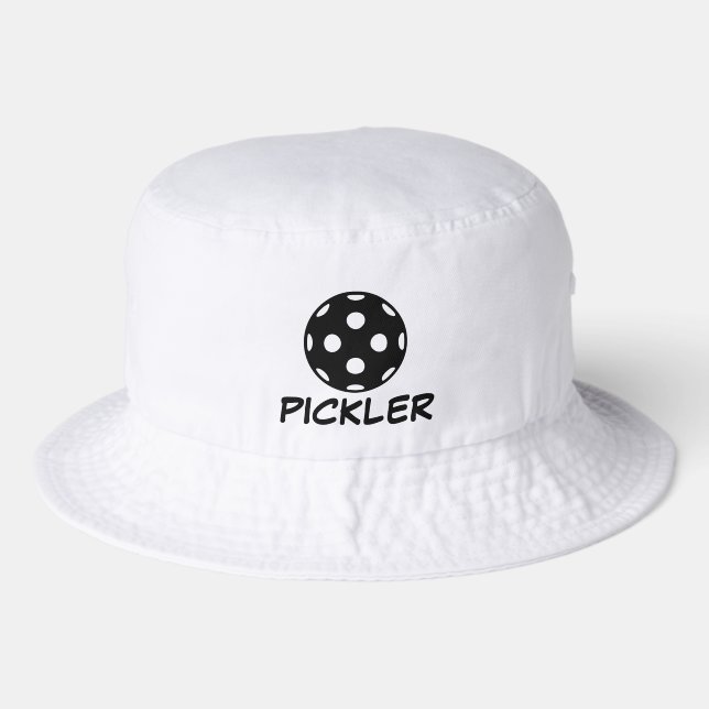 Pickleball bucket hat with custom sports logo (Front)