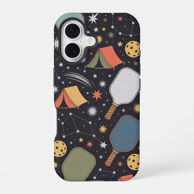 Pickleball Camping Vibes With Constellations iPhone Case (Back)