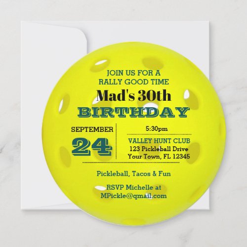 Pickleball Celebration Invitation