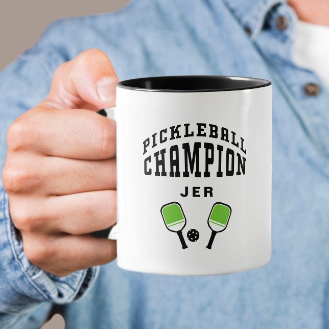 Pickleball Champion Custom Name Initials Cool Fun  Mug (Pickleball Champion Custom Name Initials Cool Fun Mug)