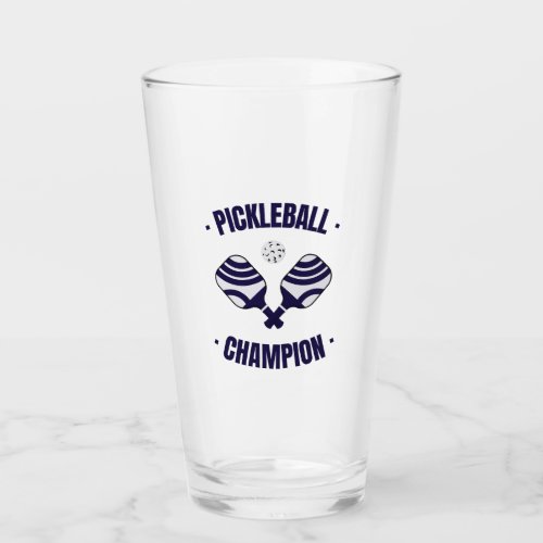 Pickleball Champion Drinking Glass