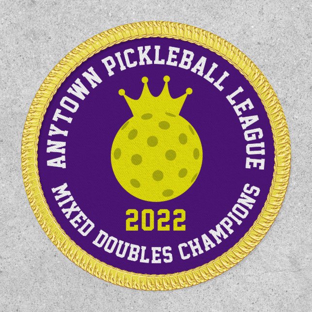Pickleball Champion Royal Ball Team or League Patch (Front)