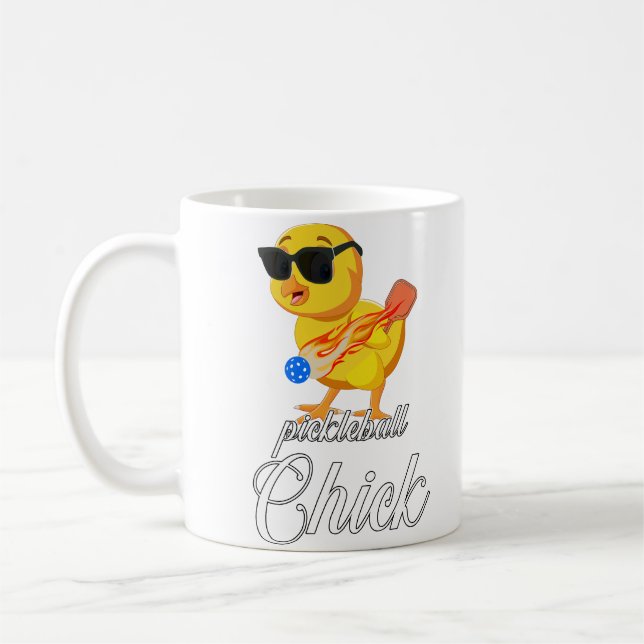 Pickleball chick Funny Gift Coffee Mug (Left)