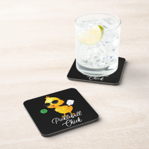Pickleball Chick Funny Pickleball Beverage Coaster