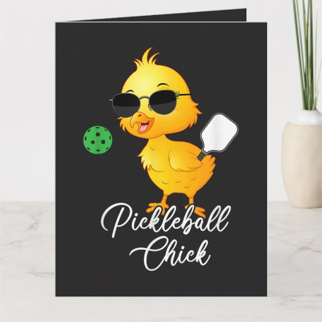 Pickleball Chick Funny Pickleball Card (Front)