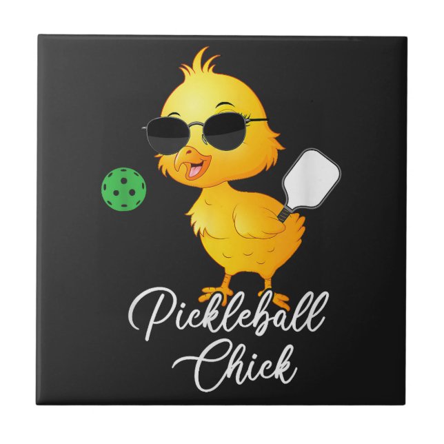 Pickleball Chick Funny Pickleball Ceramic Tile (Front)