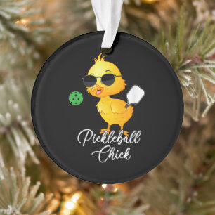 Pickleball Chick Funny Pickleball Ornament