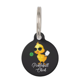 Pickleball Chick Funny Pickleball Pet ID Tag