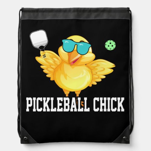 Pickleball Chick Funny Pickleball Women Gift Drawstring Bag