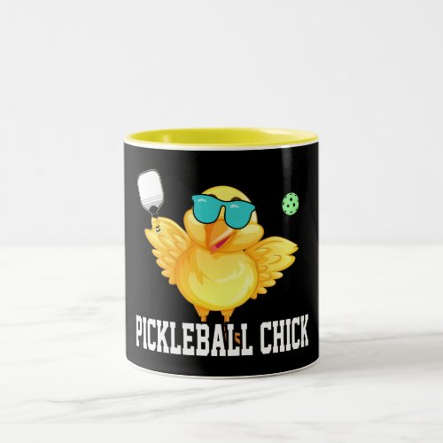 Pickleball Chick Funny Pickleball Women Gift Two_Tone Coffee Mug