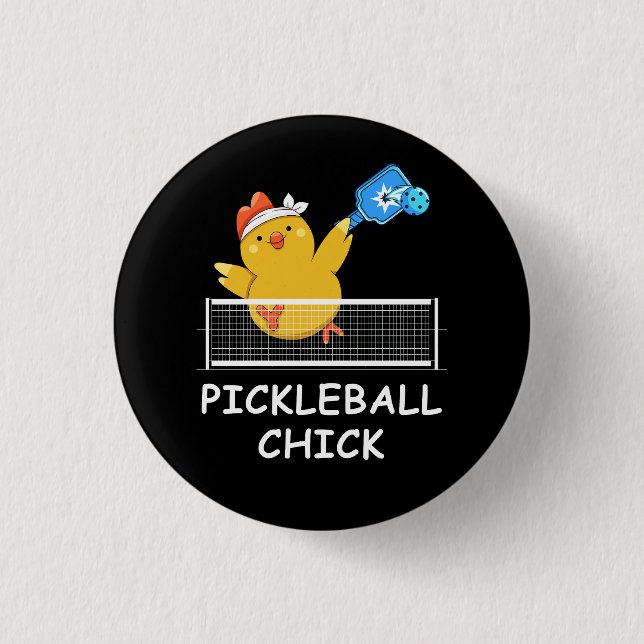Pickleball Chick funny Retirement Retired Men Wome Button (Front)