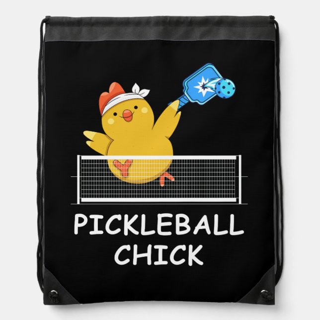 Pickleball Chick funny Retirement Retired Men Wome Drawstring Bag (Front)