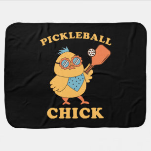 Pickleball Chick - retro Baby Blanket