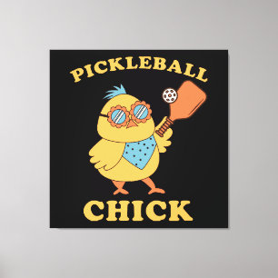 Pickleball Chick - retro Canvas Print