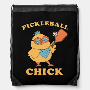 Pickleball Chick - retro Drawstring Bag