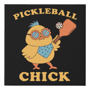 Pickleball Chick - retro Faux Canvas Print