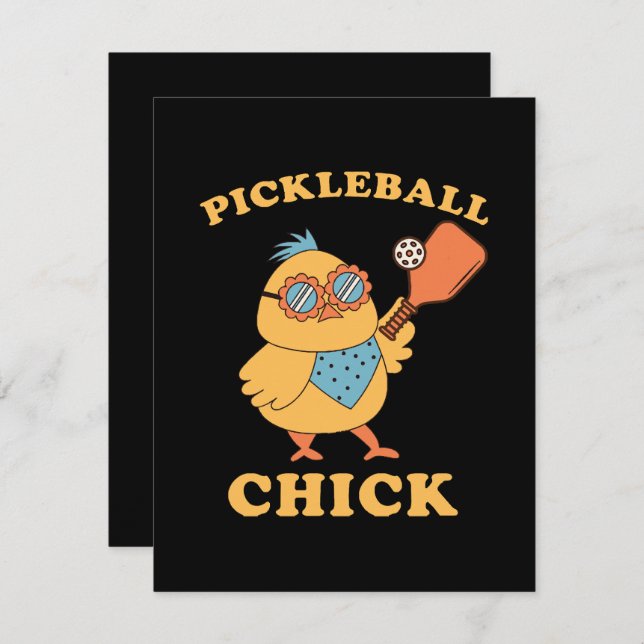 Pickleball Chick - retro Note Card (Front/Back)