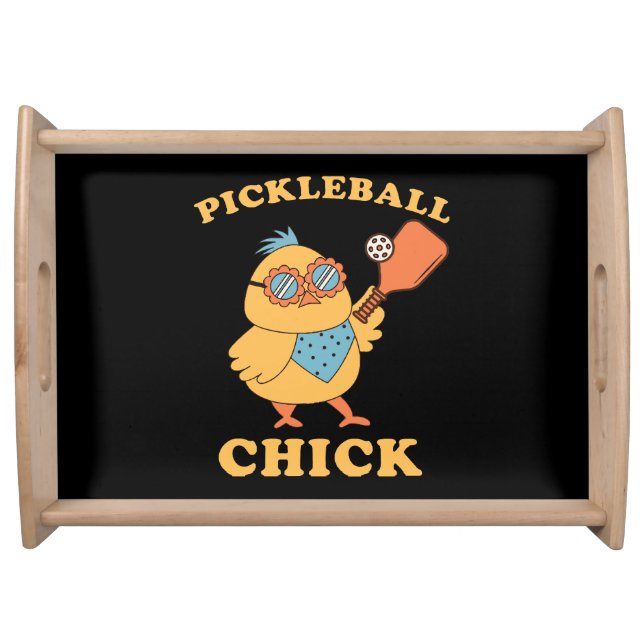 Pickleball Chick - retro Serving Tray (Front)