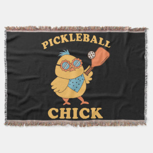 Pickleball Chick - retro Throw Blanket