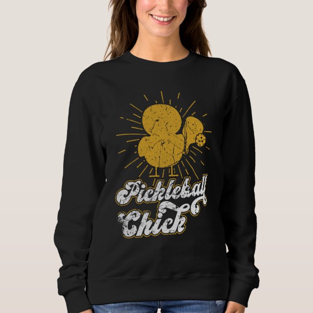 Pickleball Chick Retro Vintage  7 Sweatshirt (Front)
