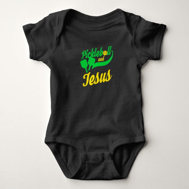 Pickleball Christian Jesus T-  Player  Dink Baby Bodysuit (Front)
