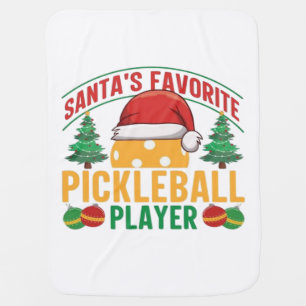 Pickleball Christmas Baby Blanket