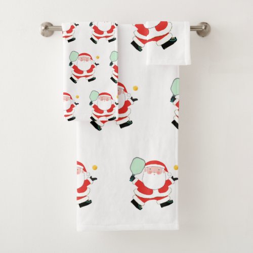 Pickleball Christmas Bath Towel Set