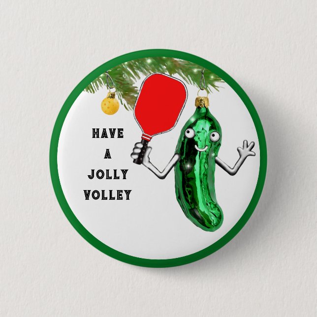 Pickleball Christmas Button (Front)