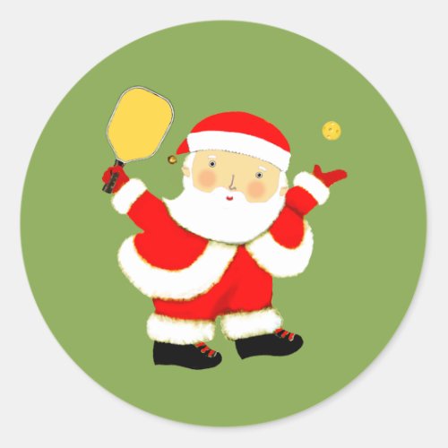 Pickleball Christmas Classic Round Sticker