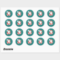 Christmas Envelope Sealer Classic Round Sticker, Zazzle