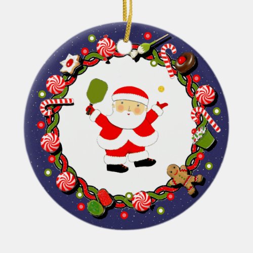 Pickleball Christmas Collectible Ceramic Ornament