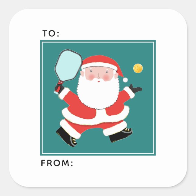 Pickleball Christmas Gift Tags (Front)
