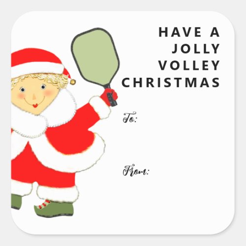 Pickleball Christmas gift tags