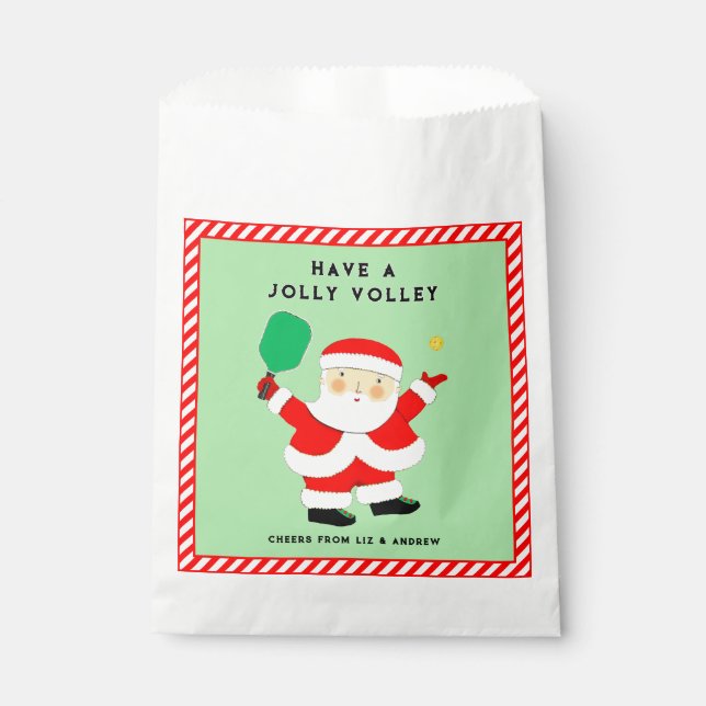 Pickleball Christmas Holiday Favor Bag (Front)