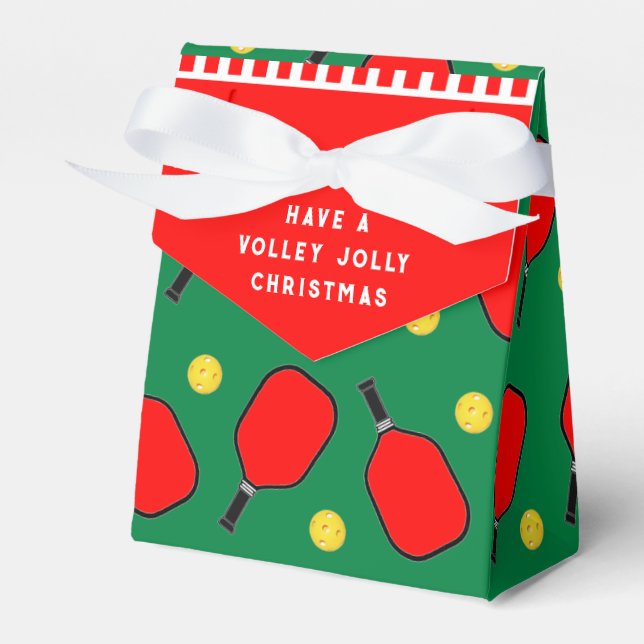 Pickleball Christmas Holiday Favor Boxes (Front Side)
